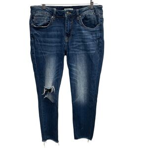 Vigoss Thompson Tomboy jeans straight leg raw hems distressed women’s 30